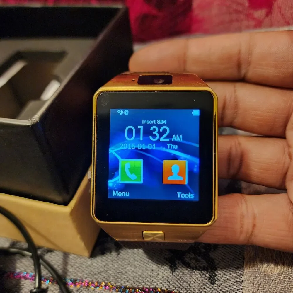 Unbranded Brown And Gold Bluetooth Rechargeable Smart Watch.